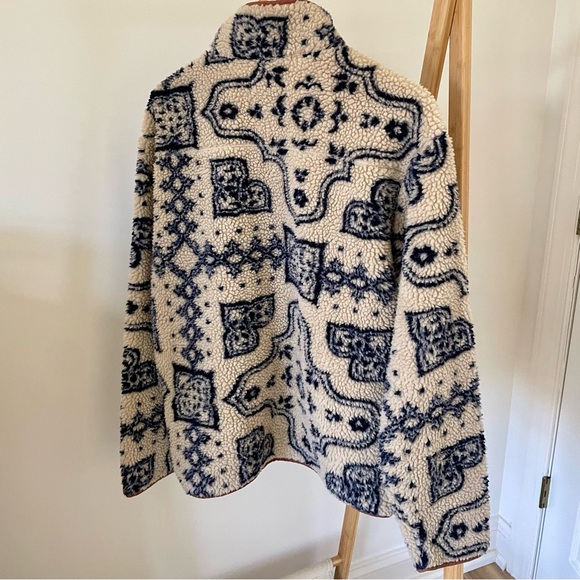 ✨SOLD✨ Urban Outfitters BDG Paisley Damask Bandana Printed Fleece Zip Up Jacket - Picture 4 of 4